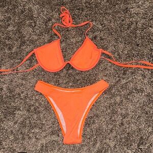 Neon Orange Underwire Bikini